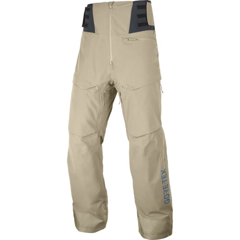 Khaki Salomon Gravity Gore Tex Men's Ski Pants | PH 86304U